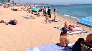 4K Nova Mar Bella Barcelona Beach   Summer Spain Beach Walk Tour ️ #beachwalk #spain #spaintravel