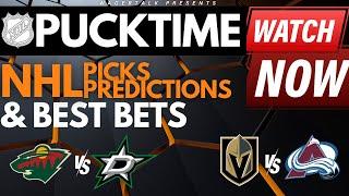 NHL Predictions, Picks & Odds | Wild vs Stars | Golden Knights vs Avalanche | PuckTime Jan 10