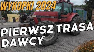 Case Magnum 7140 Dawca. Pierwsza trasa. Wykopki 2024 trudne warunki po deszczu.