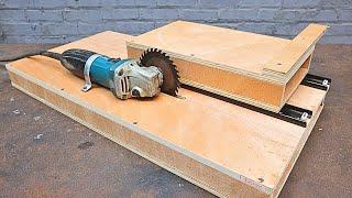 Great circular saw table idea for use with a hand grinder / Homemade sliding saw table