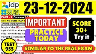 IELTS Listening Practice Test 2024 with Answers | 23.12.2024 | Test No - 955