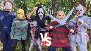 JASON VOORHEES VS MICHAEL MYERS VS PREDATOR VS LEATHERFACE VS PENNYWISE VS GHOSTFACE DEATH MATCH