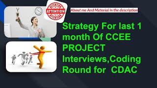 strategy for successfull placement in cdac for last one month