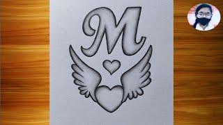 simple drawing of M letter || best tatu art video