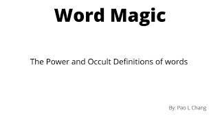 The Power and Occult Definitions of Words Full Audiobook | Pao Chang