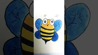 Drawing and Coloring Cute Honey Bee #shorts  and Fast #doodle