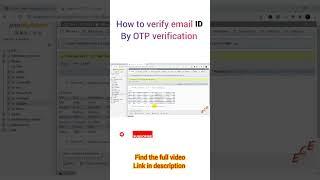 Verification of Email ID by OTP for your website