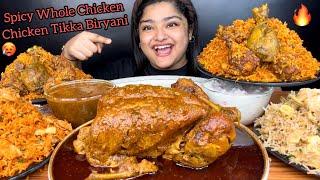 SPICY WHOLE CHICKEN CURRY WITH CHICKEN TIKKA BIRYANI, SCHEZWAN FRIED RICE & HAKKA FRIED RICE | ASMR