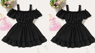 Designer Baby frock cutting and stitching/Baby frock/Off shoulder Baby Frock/Baby Girl Frock