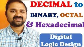 Convert  Decimal to any other Base(Binary, Octal, Hexadecimal)| Conversion from One radix to another