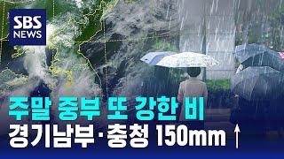 [날씨] 주말 중부 또 강한 비…"경기남부·충청 최대 150mm↑" / SBS