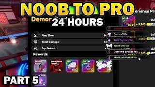 Secret Grind is Real-  Noob to Pro in 24 Hours on Anime Defenders! Part 5