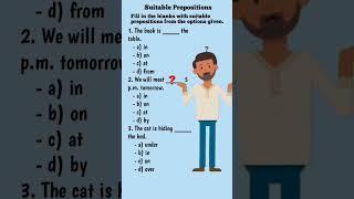 Preposition//Prepositions in English Grammar//Preposition Quiz//Exam Prep. #viralshort