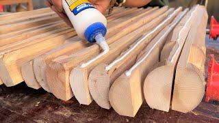 Solid Woodworking Skills Using Simple Joints // A Solid And Rustic Table From Natural Wood