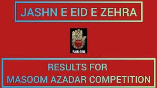 Jashn E Eid E Zehra | Masoom Azadar | Results | Nauha & Marsiya Recitation Competition | Nauha Tube
