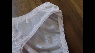 Sheer and Smooth Nylon Panties lace detail.