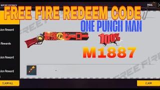 ONE PUNCH MAN M1887 REDEEM CODE TODAY FREE FIRE #freefire