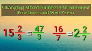 Changing Improper Fraction into  Mixed Number and Vice Versa