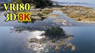 [ 8K 3D VR180 ]  超立体視3D空撮：山陰海岸ジオパーク：城島  Shiro-shima San'in Coast Geopark in Kyotango City,KYOTO