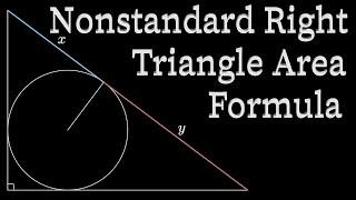 Nonstandard Area Formula for a Right Triangle (proof without words)