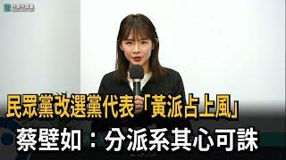 民眾黨改選黨代表「黃派占上風」蔡壁如：分派系其心可誅－民視新聞