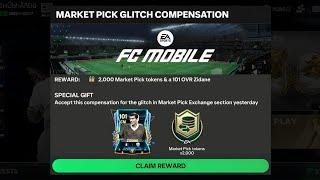 MARKET PICK GLITCH COMPENSATION GIFT PACKAGE CONFIRMED BY EA  FREE 101 OVR ZIDANE & 2,000 TOKENS 