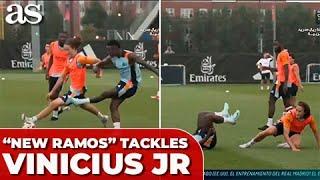 16-year-old 'new SERGIO RAMOS' from Real Madrid SHINES with IMPRESSIVE play against VINICIUS JR.