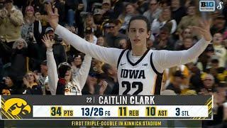 Caitlin Clark Drops Historic Triple-Double In Front Of 56,000 Fans! | 34 Pts, 11 Reb & 10 Ast 