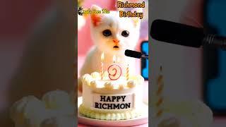 HAPPY BIRTHDAY TO YOU RICHMOND | HAPPY BIRTHDAY SONG WITH NAMES | Adorable Cute Cat  #cats