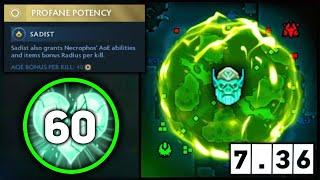 +1000 AOE Radiance Necrophos 7.36 New Passive28 Kills | Dota 2 Gameplay