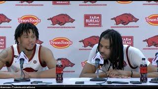 DJ Wagner & Jonas Aidoo Press Conference - Arkansas 93, Mississippi State 92