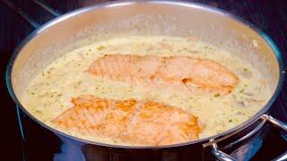 PAN-SEARED SALMON with Garlic Butter Creamy Sauce