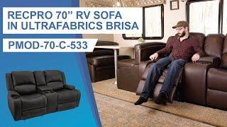 RecPro Charles 70" Powered RV Wall Hugger Recliner Sofa in Ultrafabrics Brisa