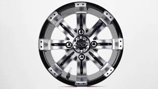 12" Tempest Machined Black Golf Cart Wheel by Golf Cart King