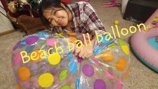 deflating  Huge Polkadot  beach ball balloon (sweating)  @Marie Torres 35 yahooo