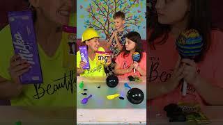 Surprise Balloon Challenge  #FamilyBooms #shorts