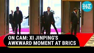 Xi Jinping Stands Awkwardly At BRICS Summit After Security 'Catches' Man Behind Him | Watch