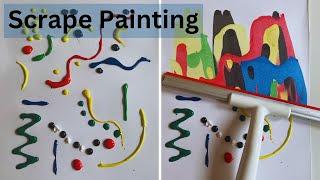 SCRAPE PAINTING | Scrape Art Tutorial | How To Scrape Paint On Paper & Fabric | Didsbury Art Studio