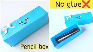 Diy paper pencil box|How to make paper pencil box at home|No glue pencil box|No glue paper craft