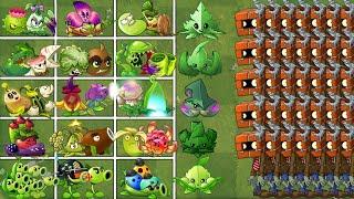 PvZ 2 Boosted Pair Plants vs 100 Brickhead Zombies. Which Pair Plant Will Win?