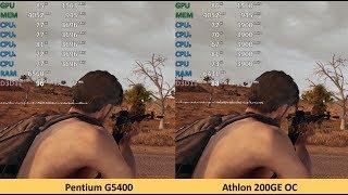 Athlon 200GE OC vs. Pentium G5400. Overclocking the Athlon makes Pentiums kinda obsolete.