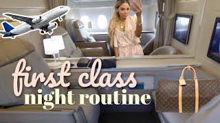 flying first class NY to LA! in-flight night routine
