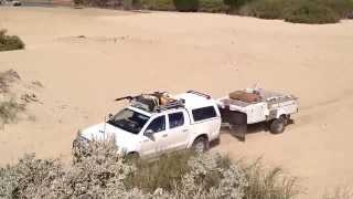 Our RedTrack camper trailer crossing Yardie Creek