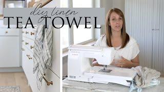 DIY Linen Tea Towels | Upcycle Sewing Project
