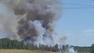 KSLA News 12 viewer captures video of fire along US 171 N outside of Florien