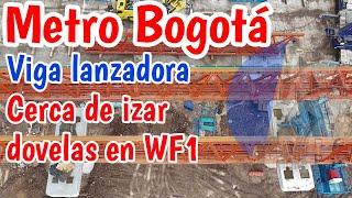 Metro de Bogotá primera viga lanzadora a punto de empezar lanzado de dovelas WF1