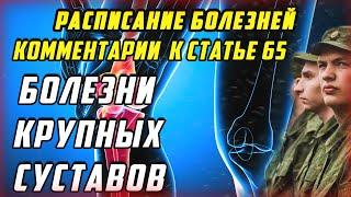 Комментарии к статье 65 Хирургические болезни и поражения крупных суставов [РАСПИСАНИЕ БОЛЕЗНЕЙ]