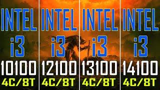 INTEL i3 10100 vs INTEL i3 12100 vs INTEL i3 13100 vs INTEL i3 14100 || PC GAMES TEST ||