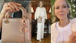 Timeless Style: Christian Dior Rose Gold Mini Lady Dior, Ivory Lambswool Lady Jacket,  Blouse, Pants