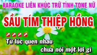 Karaoke Liên Khúc Trữ Tình Tone Nữ Nhạc Sống Dễ Hát - Sầu Tím Thiệp Hồng | Hoài Phong Organ